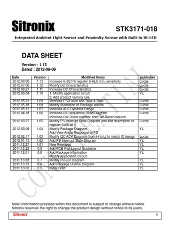  Datasheet Preview Page 1