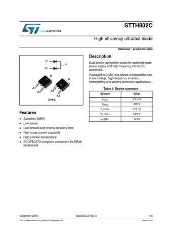  Datasheet Preview Page 1