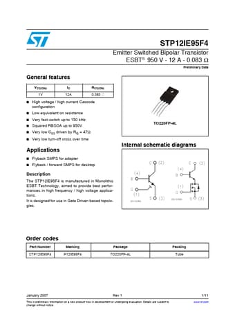  Datasheet Preview Page 1