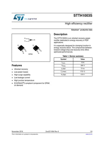  Datasheet Preview Page 1