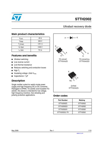  Datasheet Preview Page 1
