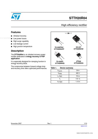  Datasheet Preview Page 1