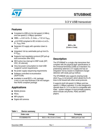  Datasheet Preview Page 1