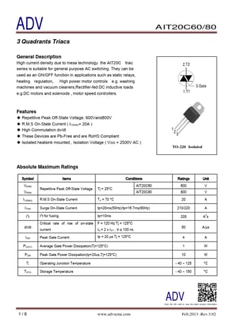 Datasheet Preview Page 1