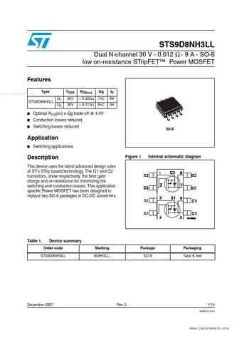  Datasheet Preview Page 1
