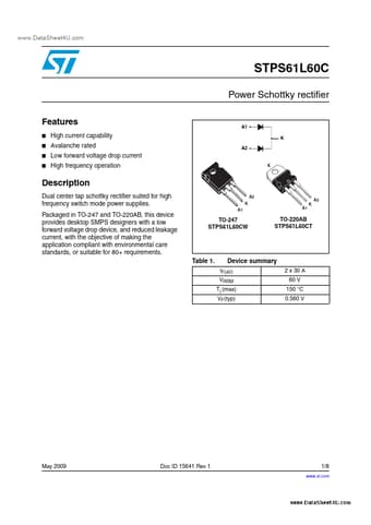  Datasheet Preview Page 1