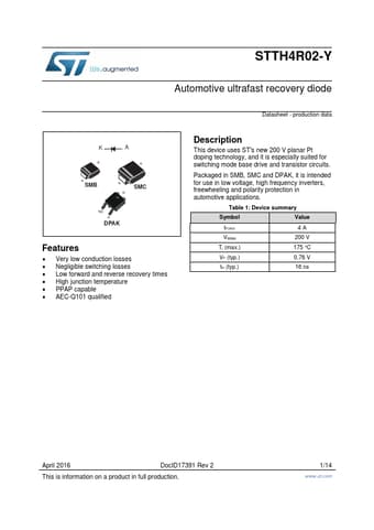  Datasheet Preview Page 1