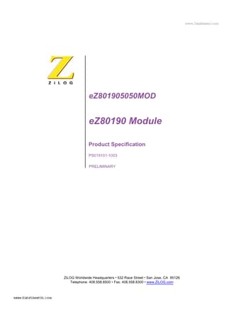  Datasheet Preview Page 1