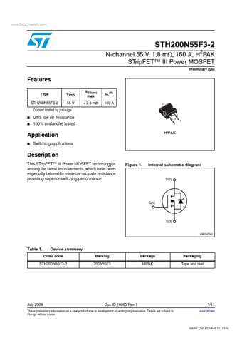  Datasheet Preview Page 1