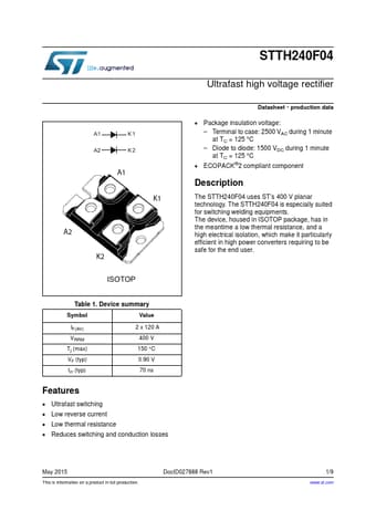  Datasheet Preview Page 1
