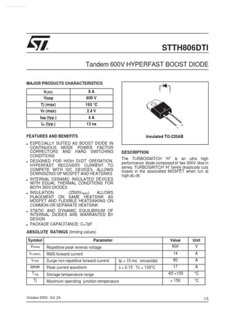  Datasheet Preview Page 1