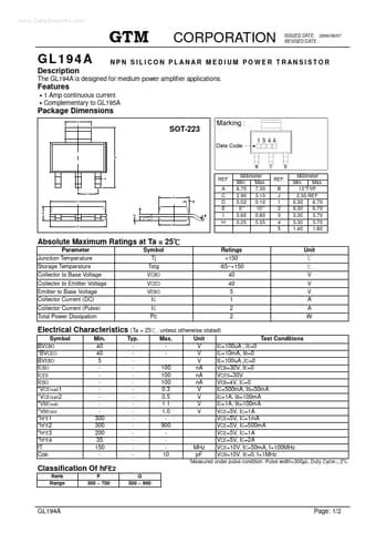  Datasheet Preview Page 1
