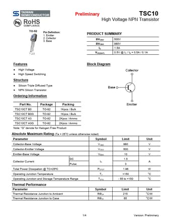  Datasheet Preview Page 1