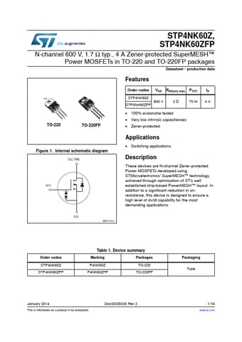  Datasheet Preview Page 1