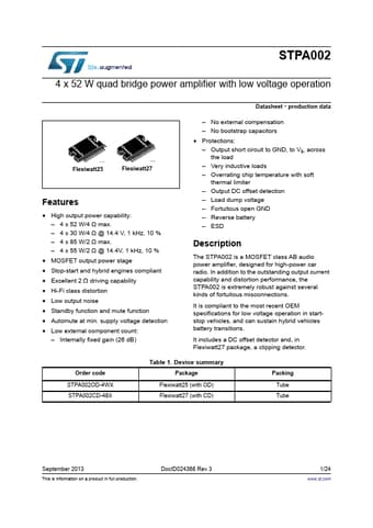 Datasheet Preview Page 1