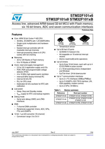  Datasheet Preview Page 1