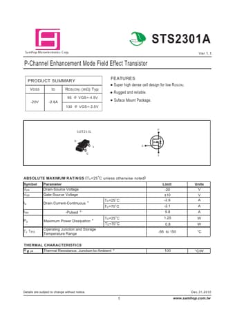  Datasheet Preview Page 1