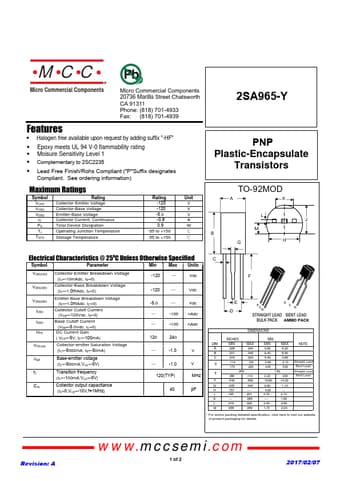  Datasheet Preview Page 1