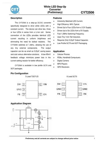  Datasheet Preview Page 1