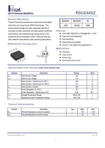  Datasheet Preview Page 1