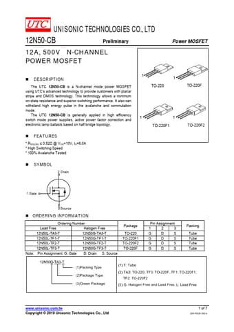  Datasheet Preview Page 1