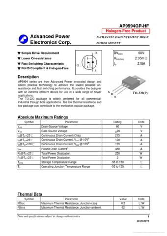  Datasheet Preview Page 1