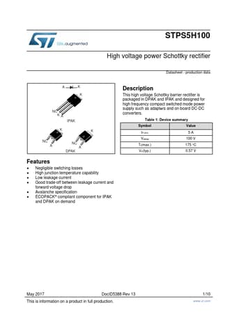  Datasheet Preview Page 1