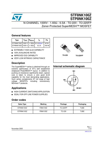  Datasheet Preview Page 1