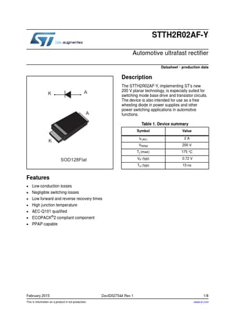  Datasheet Preview Page 1