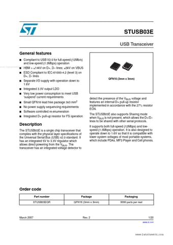  Datasheet Preview Page 1