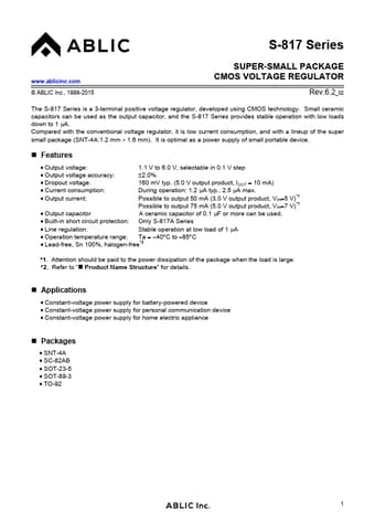  Datasheet Preview Page 1