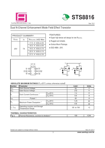  Datasheet Preview Page 1