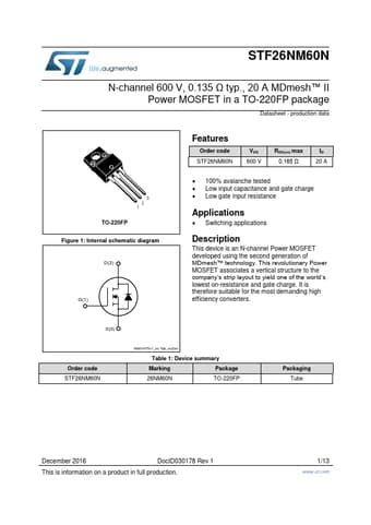  Datasheet Preview Page 1