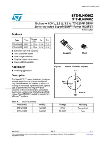  Datasheet Preview Page 1