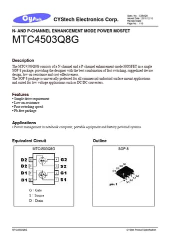  Datasheet Preview Page 1