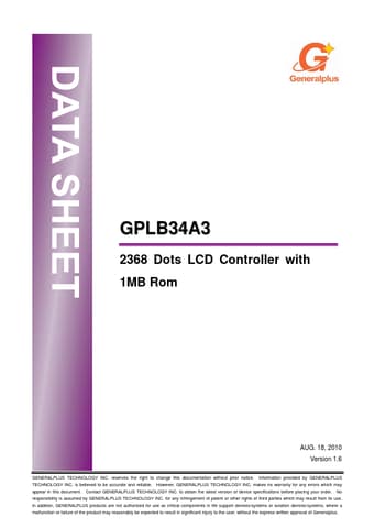  Datasheet Preview Page 1