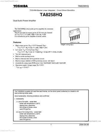  Datasheet Preview Page 1