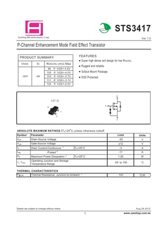  Datasheet Preview Page 1