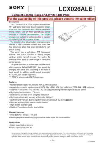  Datasheet Preview Page 1