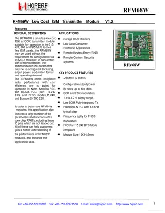  Datasheet Preview Page 1