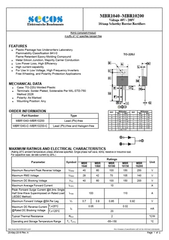  Datasheet Preview Page 1