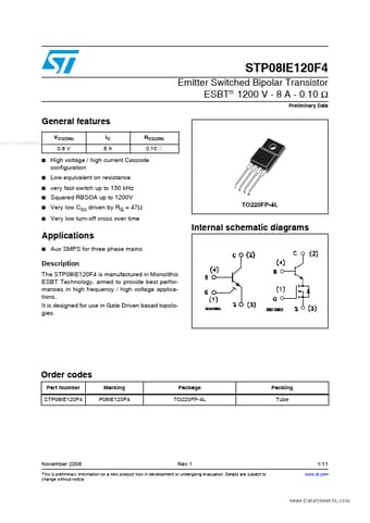  Datasheet Preview Page 1