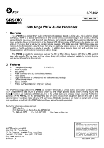  Datasheet Preview Page 1