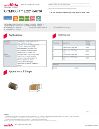  Datasheet Preview Page 1