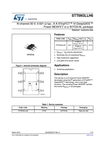  Datasheet Preview Page 1