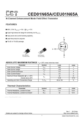  Datasheet Preview Page 1