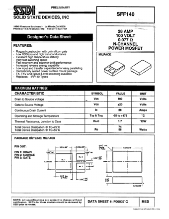  Datasheet Preview Page 1