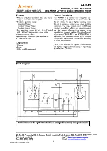  Datasheet Preview Page 1