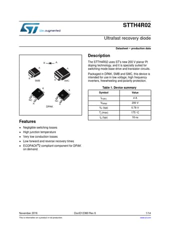  Datasheet Preview Page 1