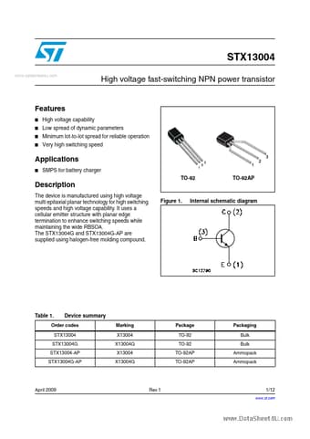  Datasheet Preview Page 1